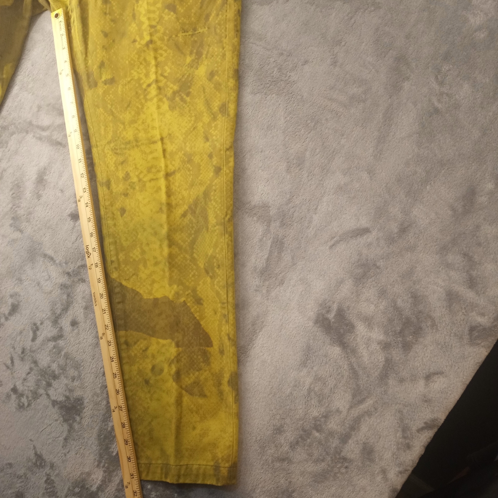 Just Cavalli men's jeans, Size 36, Yellow Lemon brown spash Distressed print - Picture 15 of 16